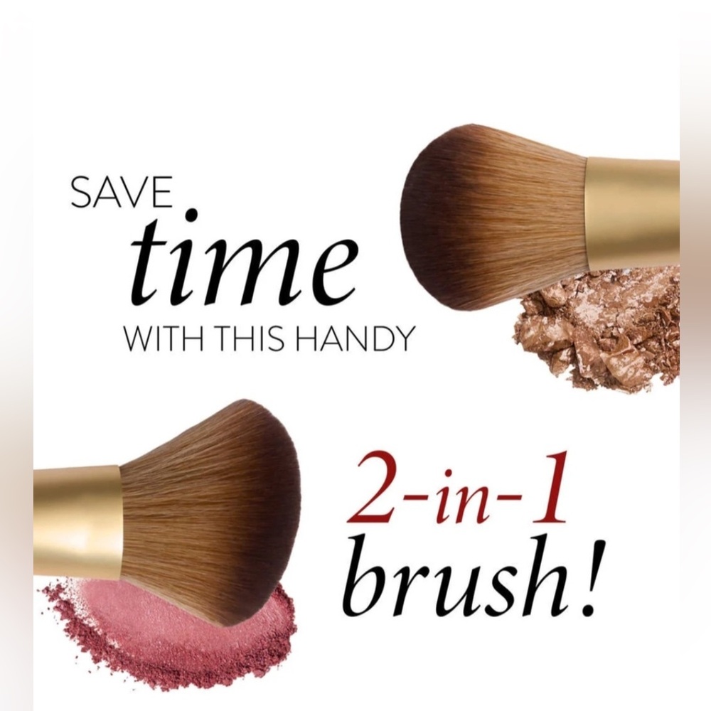 Laura Geller Dual-Ended Blush & Bronzer Brush Tool NEW IN PACKAGE Angled Fluffy